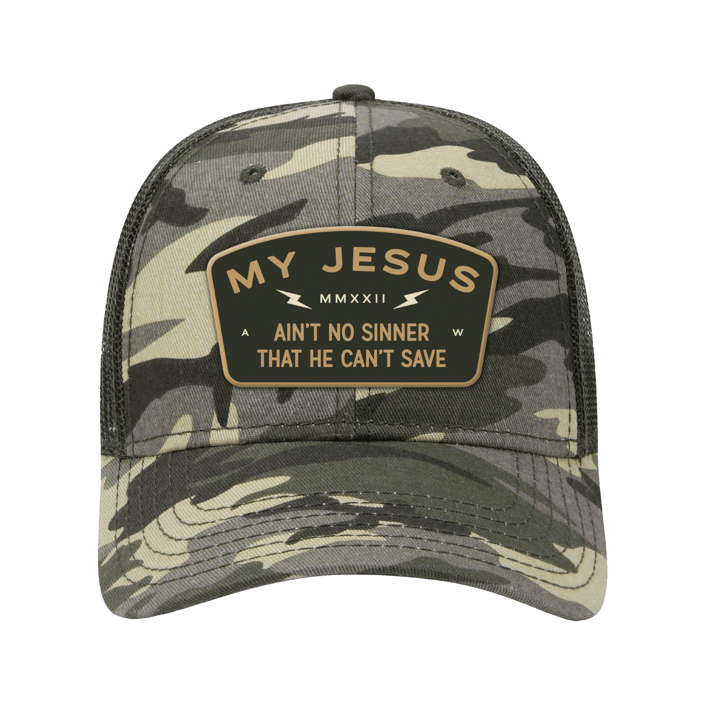 My Jesus Camo Trucker Patch Hat